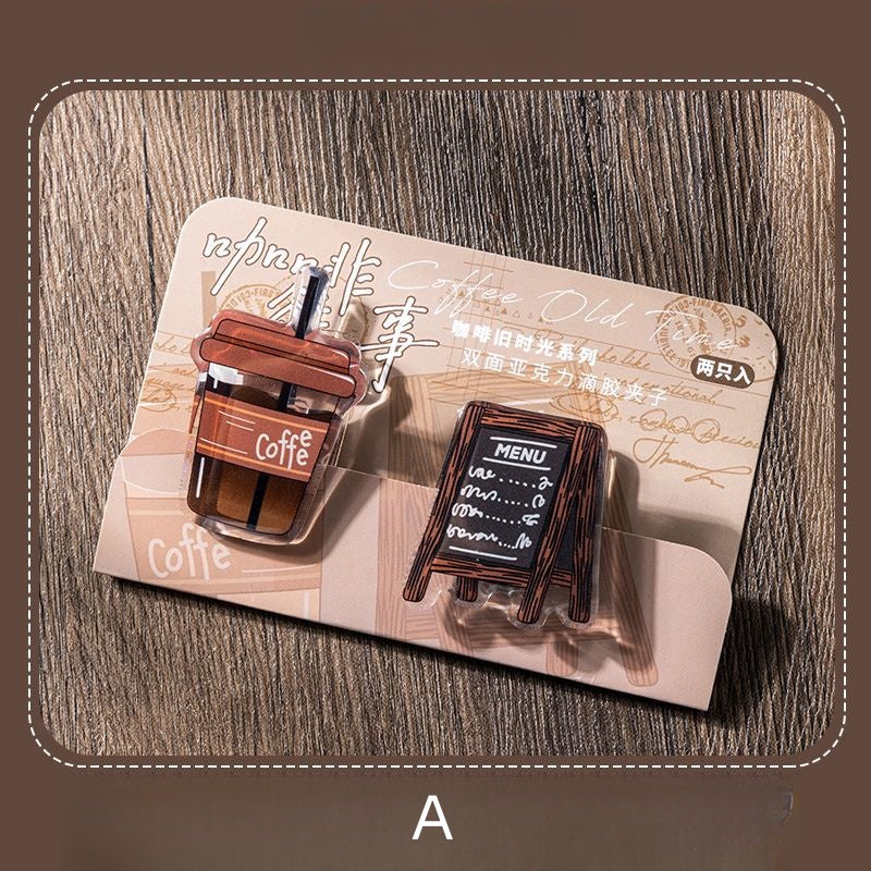 Coffee Old Time Acrylic Clip