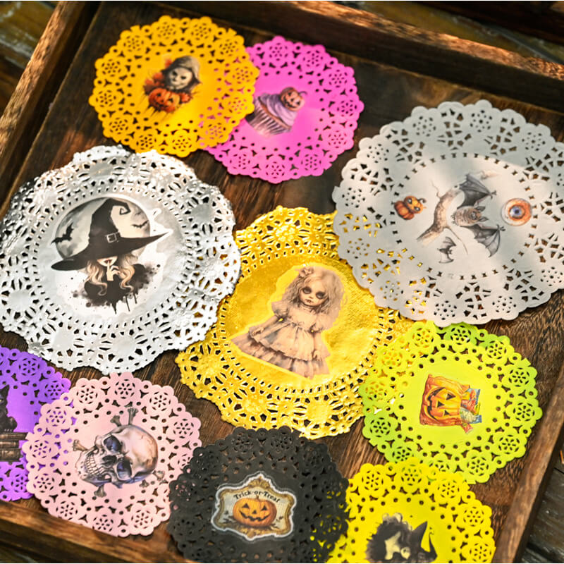 Vintage Gothic Halloween Rub-On Stickers