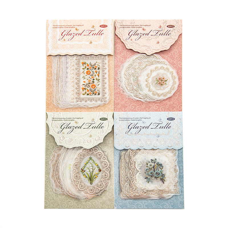 Glayed Tulle Lace Stickers