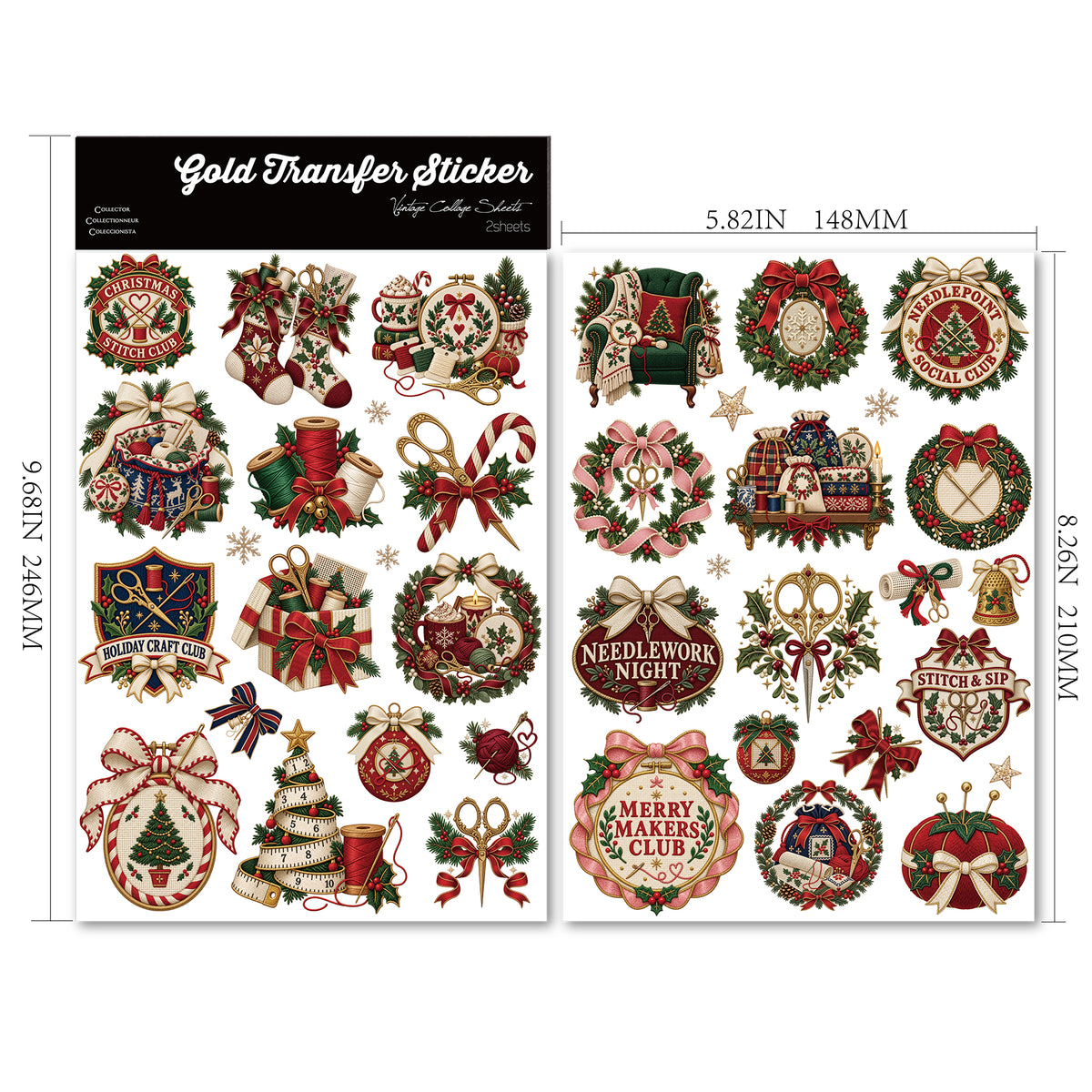 Handmade Christmas Transfer Stickers