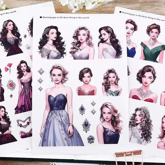 Charming Party Girl Stickers