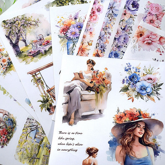 Vintage Flower Landscaping Sticker Book