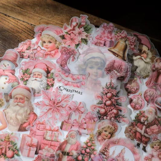 Pink Christmas Vellum Stickers