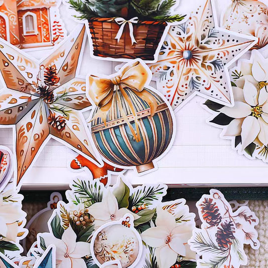 Blue Christmas Sticker 50pcs