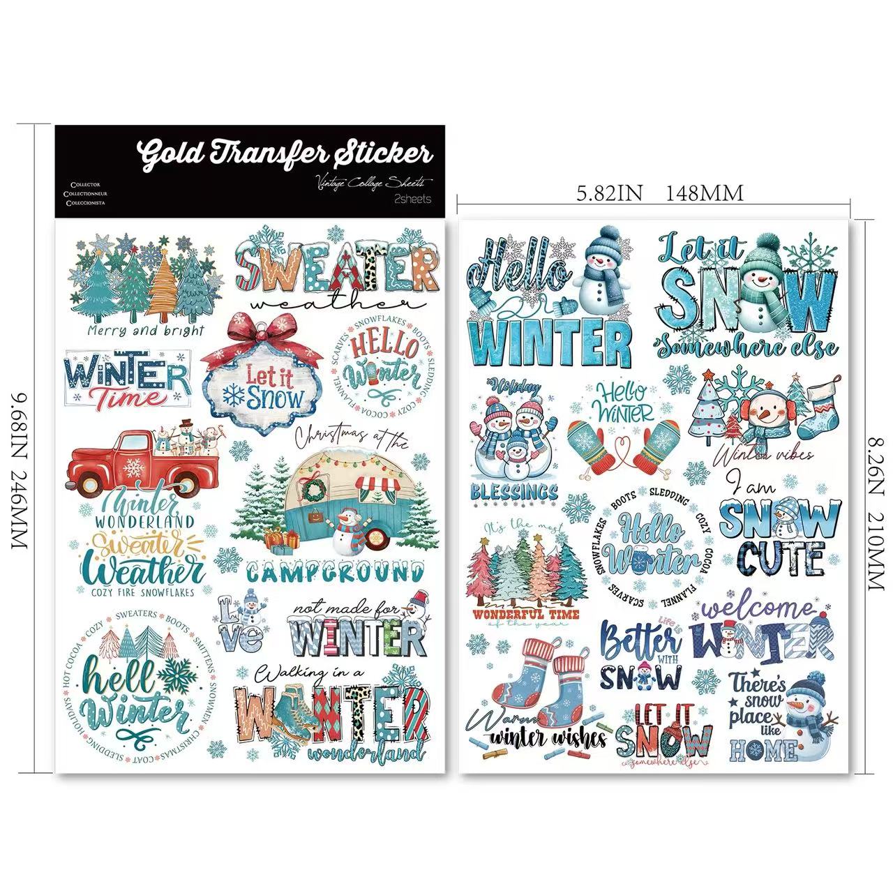 Blue Winter Transfer Stickers