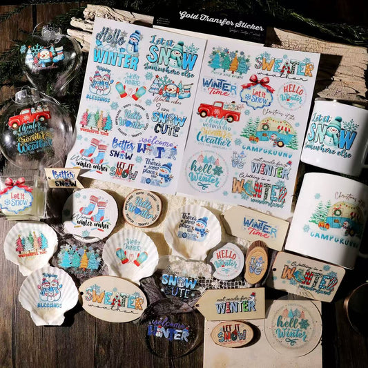 Blue Winter Transfer Stickers