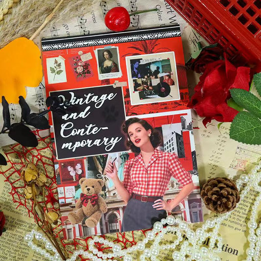 Retro Red Sticker Book