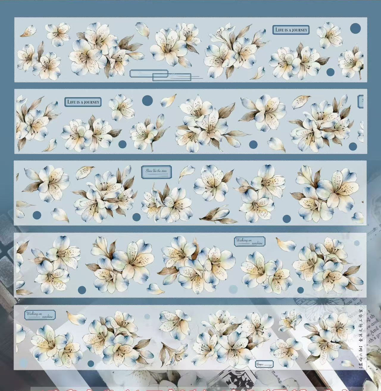 5.5cm*100cm Blue Isle Washi Tape