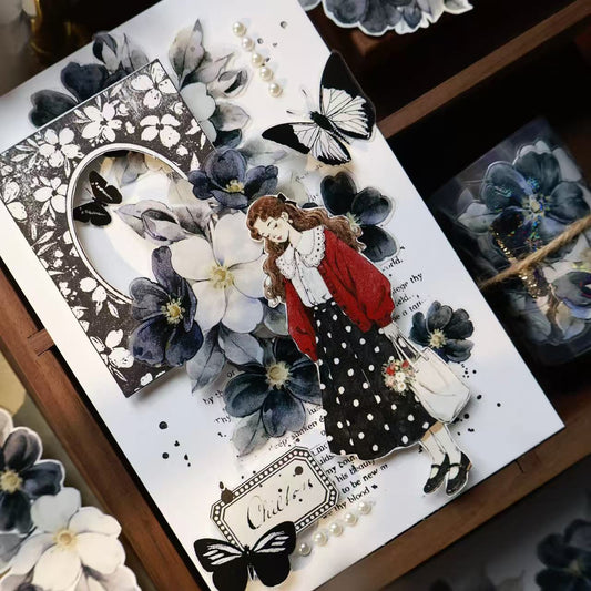 5.5cm*120cm Black-White Narrative Tape