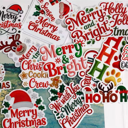 Merry and Bright Text Stickers
