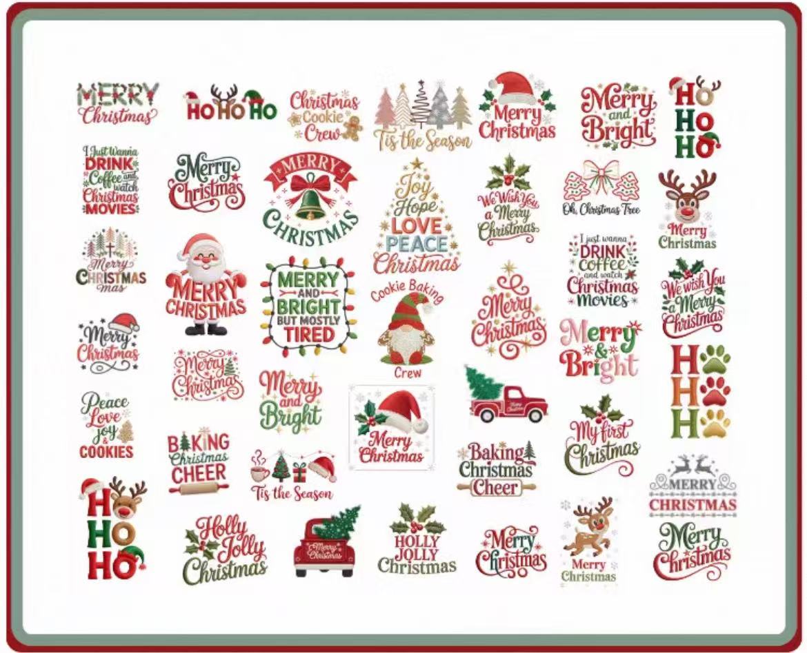 Merry and Bright Text Stickers