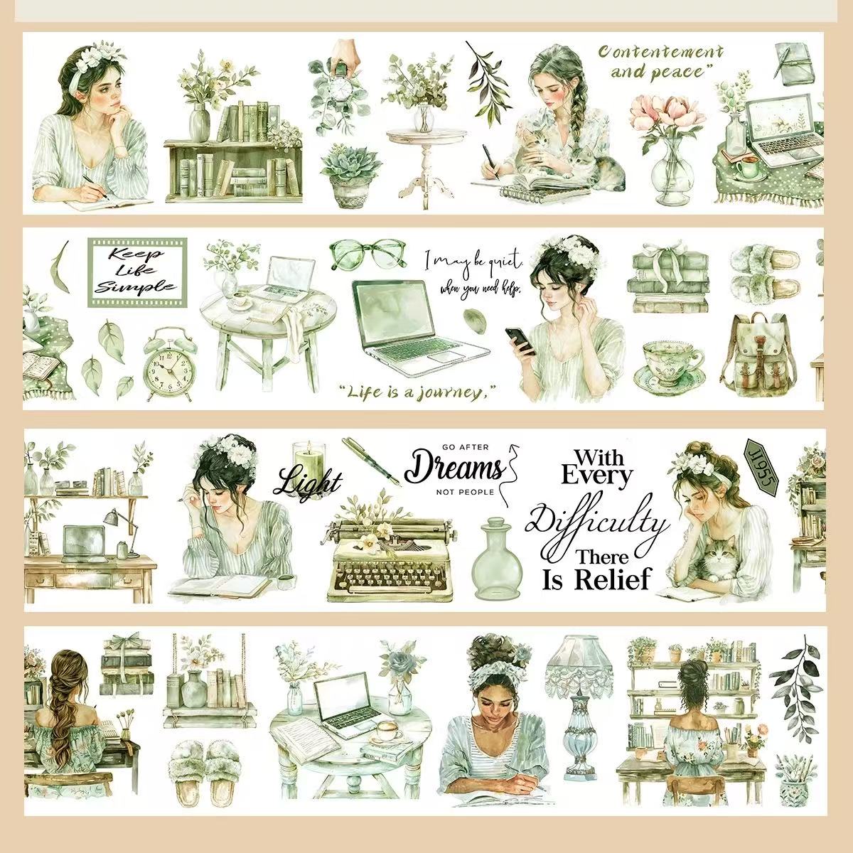 6cm*100cm Vintage Desk Essentials Tape