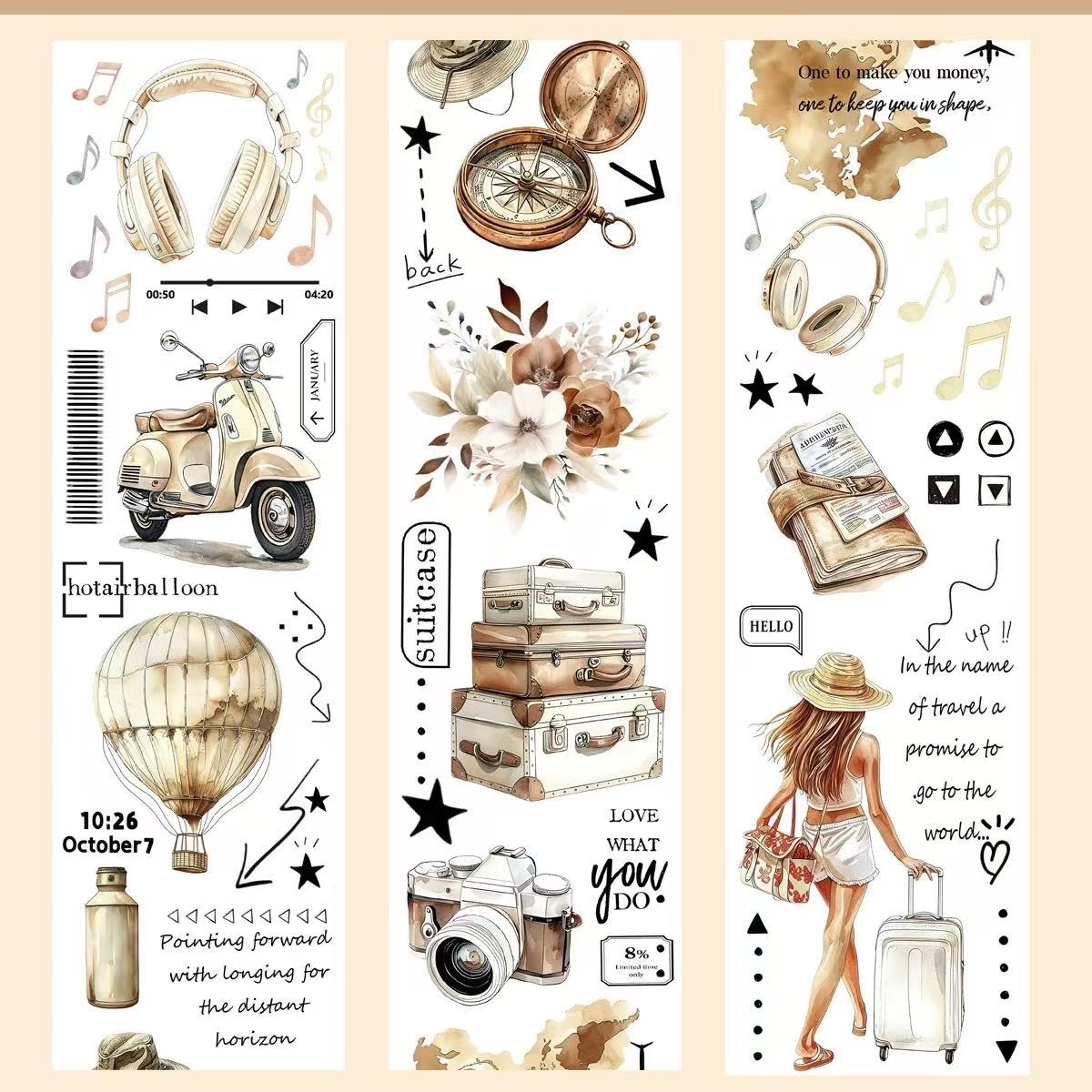 6cm*120cm Travel Moments Tape
