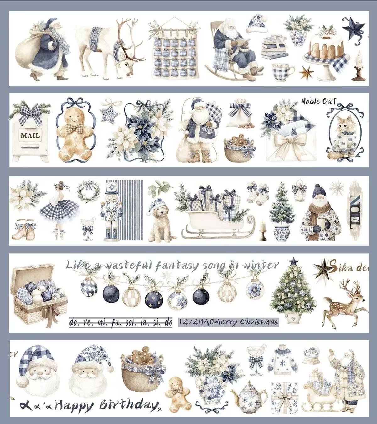 6.5cm*150cm Winter Luxe Gifts Tape