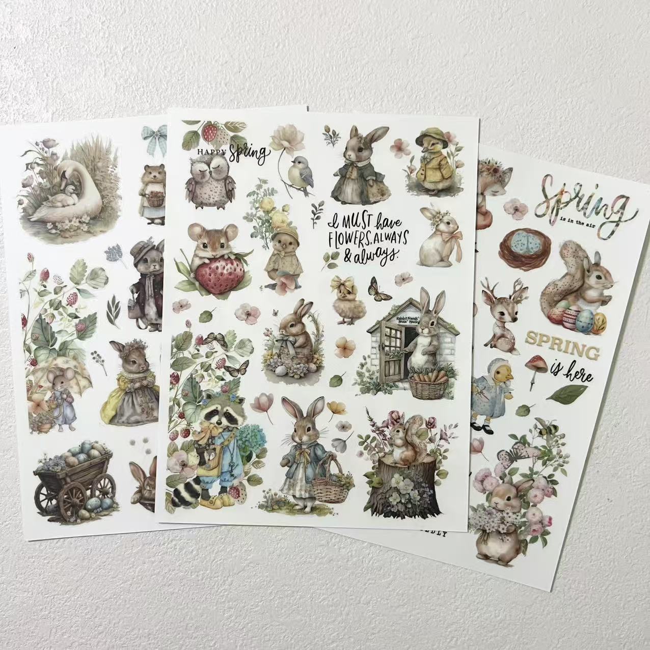 Spring Bunny Rub-On Stickers