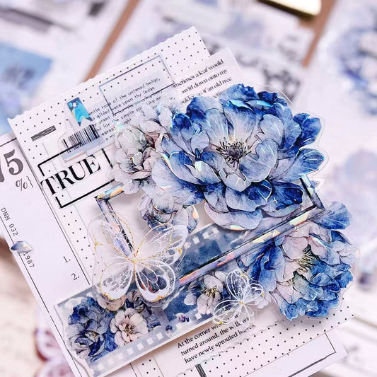 6cm*120cm Blue Peony Tape