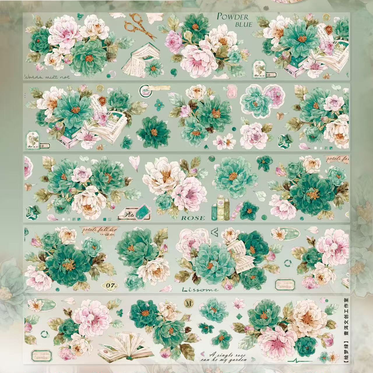 5.5cm*100cm Elegant Floral Tape