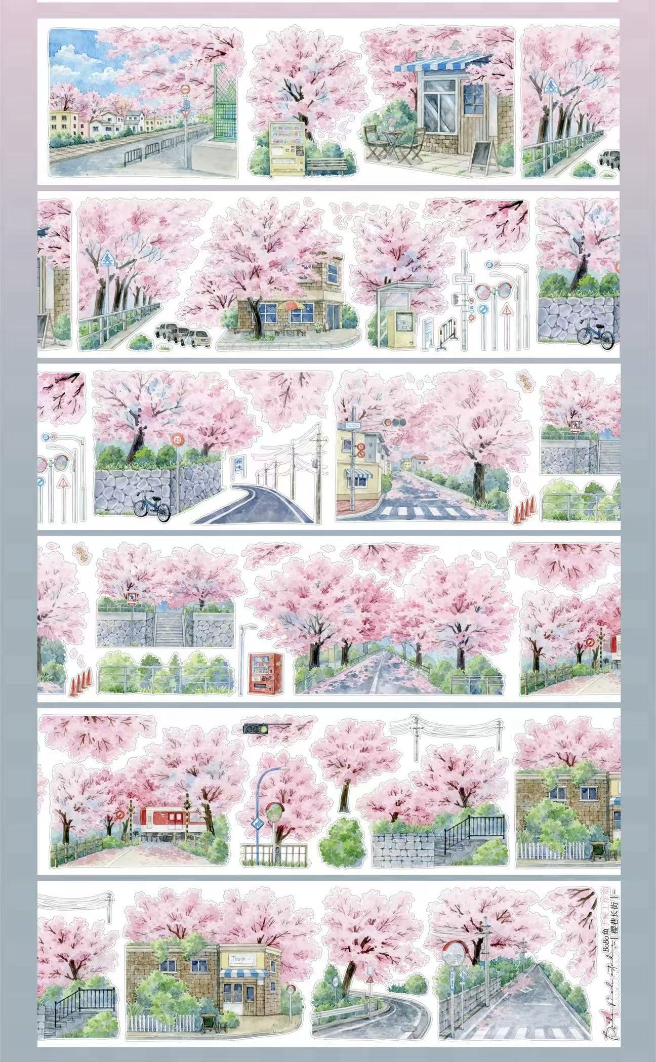 6cm*100cm Cherry Blossom Alley Tape