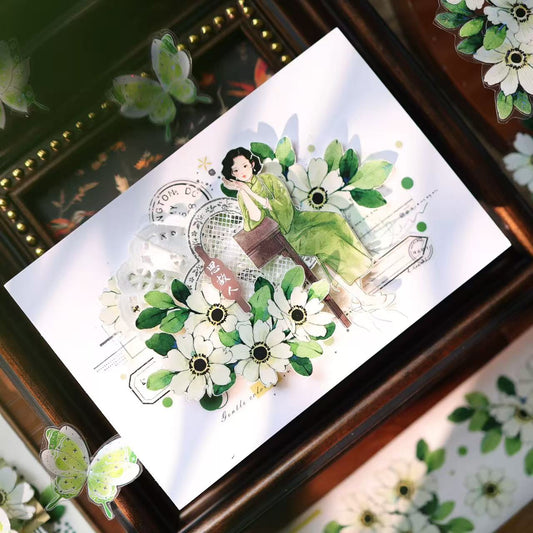 5.5cm*100cm Spring Meadow Green Note Tape