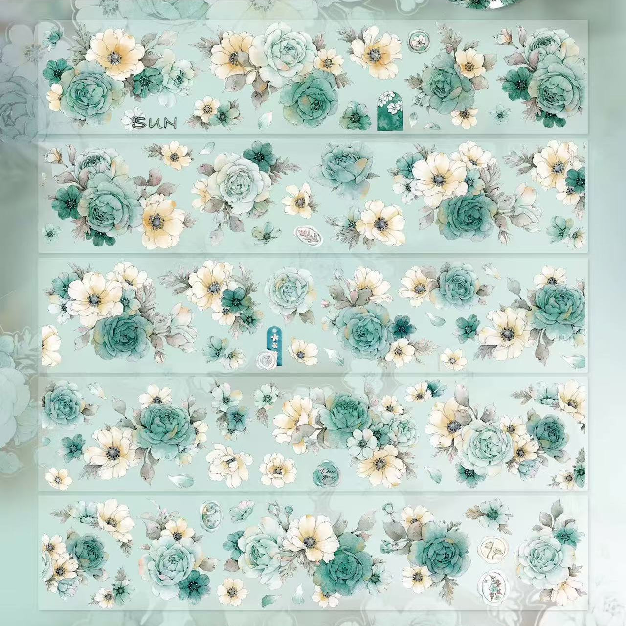 5.5cm*100cm Blue-Green Floral Tape