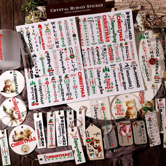 Christmas Text Transfer Stickers