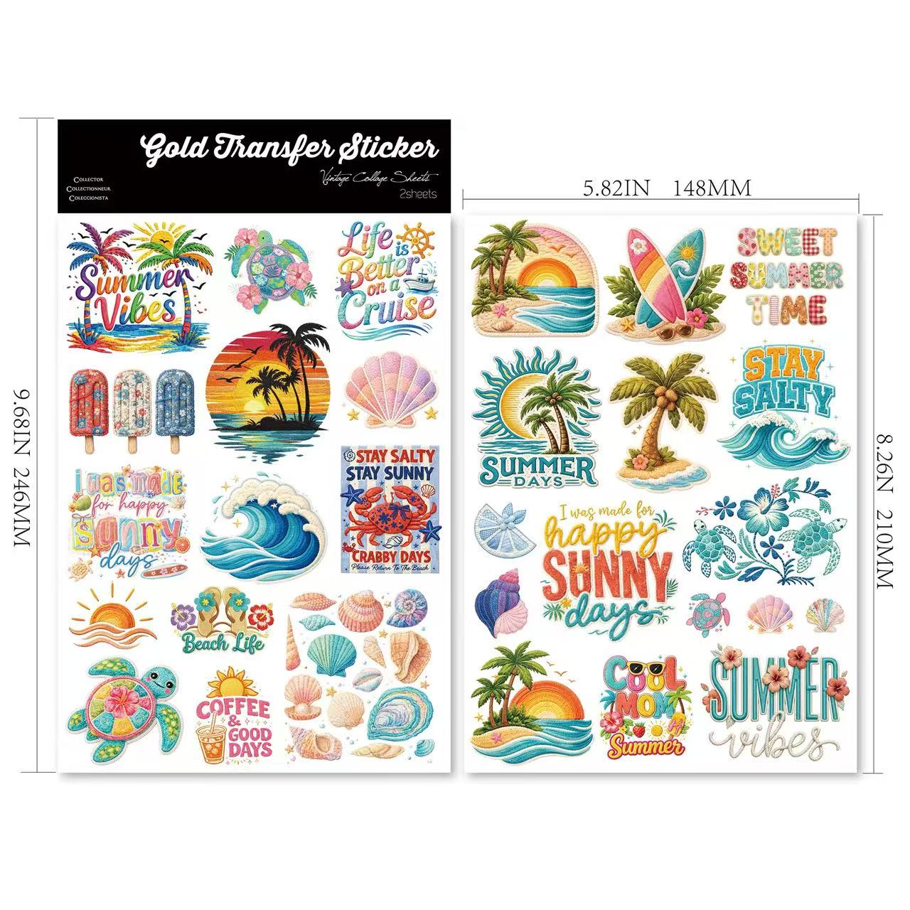 Embroidered Summer Transfer Stickers
