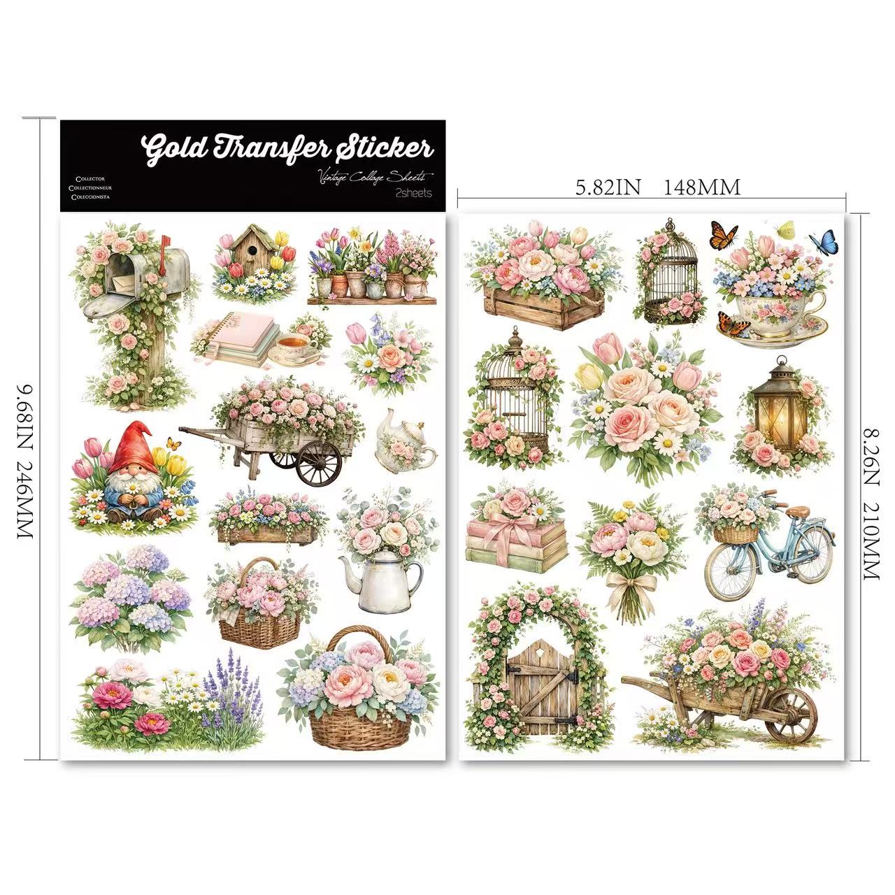 Spring Garden Transfer Stickers