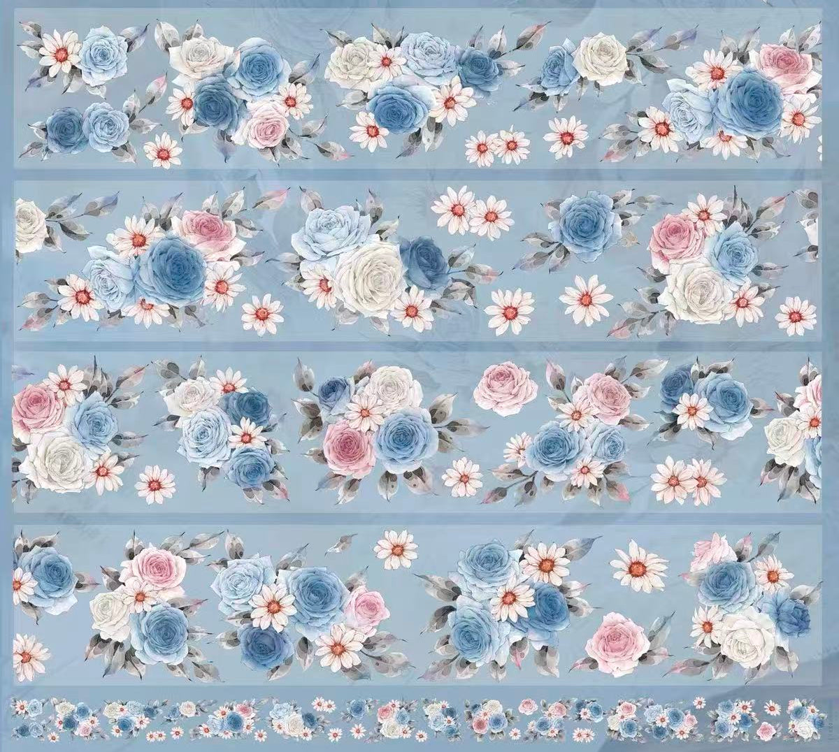 6cm*100cm Blue Rose Tape