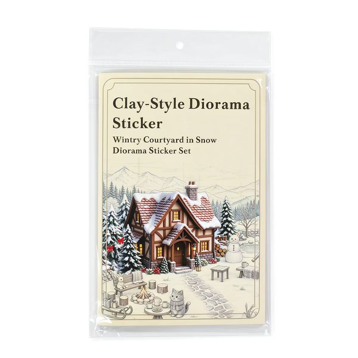 Winter Snow Courtyard Diorama Stickers