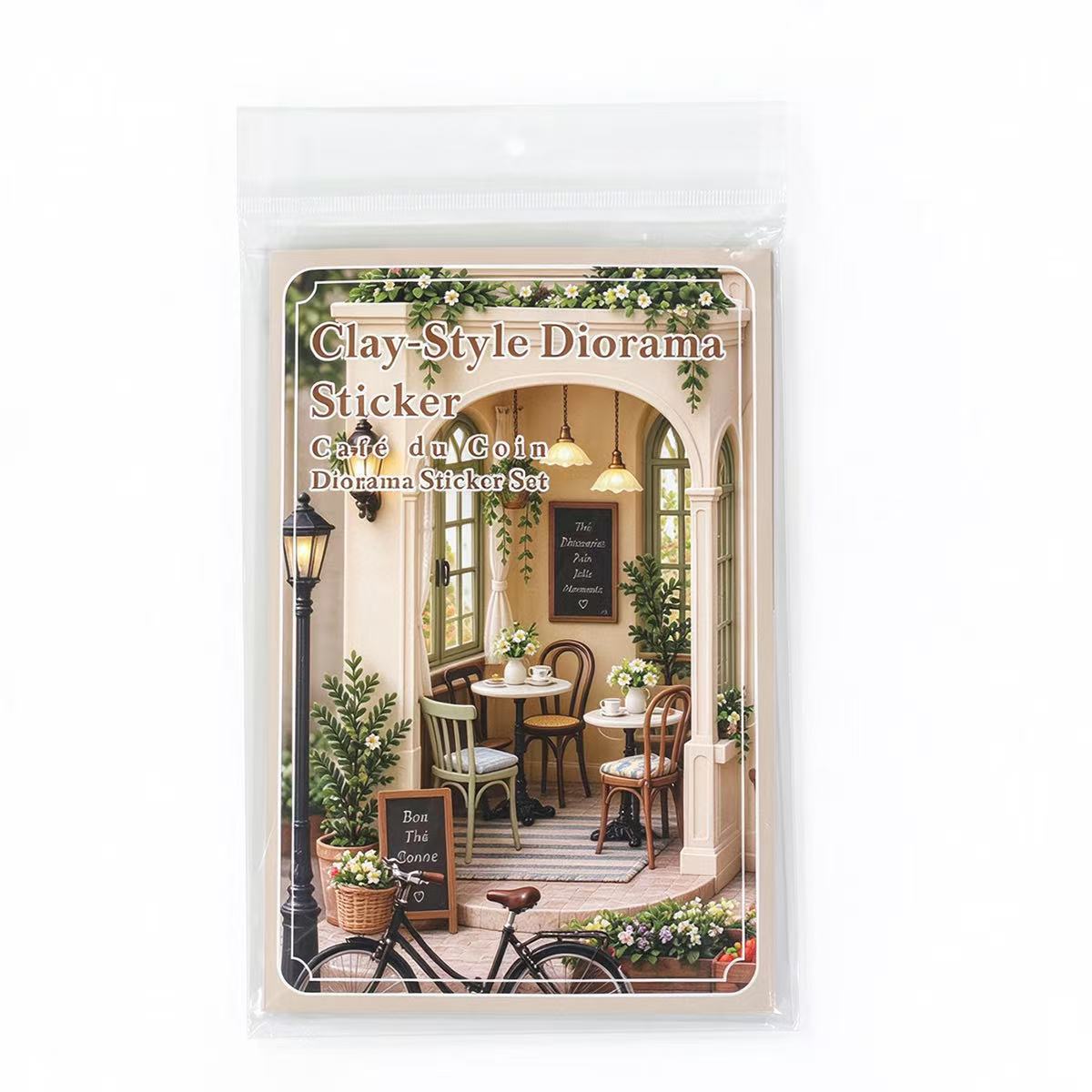 Corner Coffee Shop Diorama Stickers