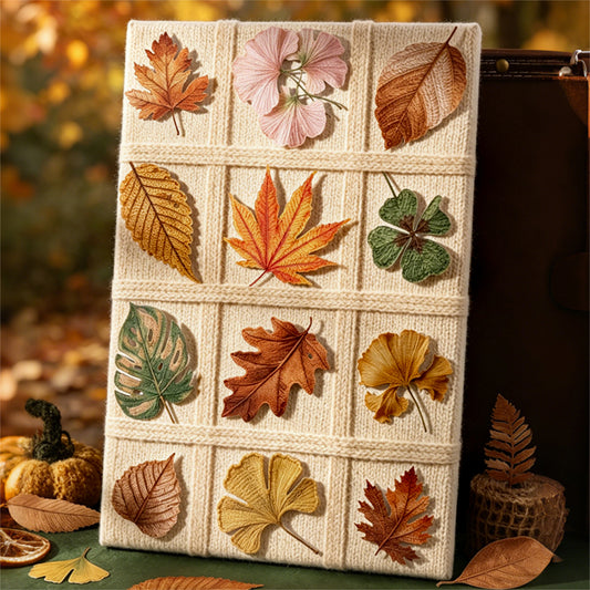Knitted Autumn Leaves Stickers