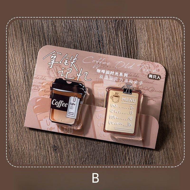 Coffee Old Time Acrylic Clip