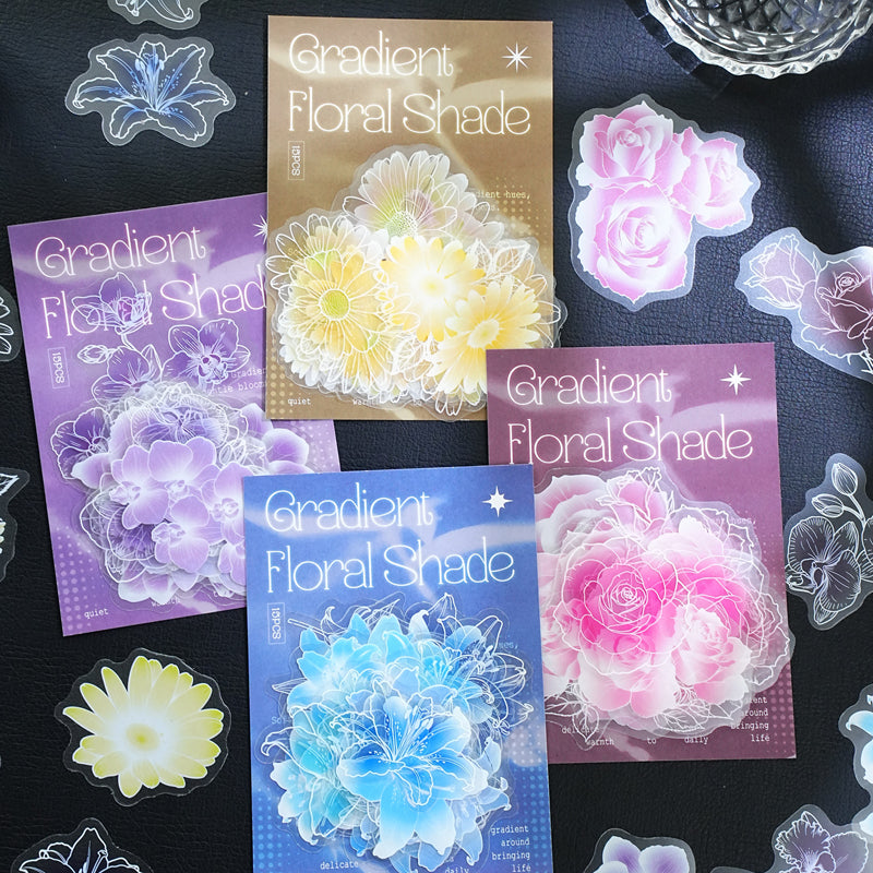 Colorful Floral Shadows Stickers