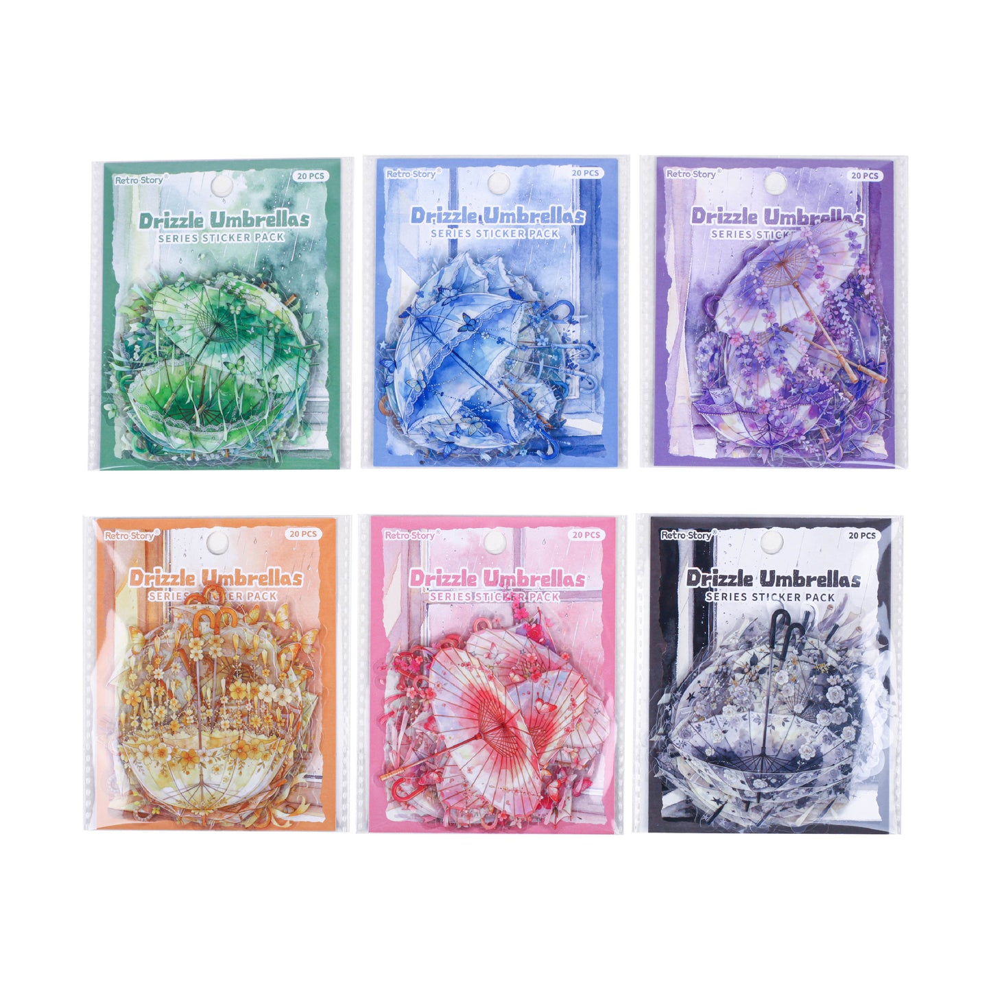 Raincloud Umbrella Stickers