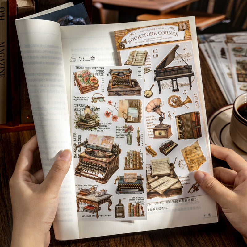 Corner of the Bookstore Transfer Stickers