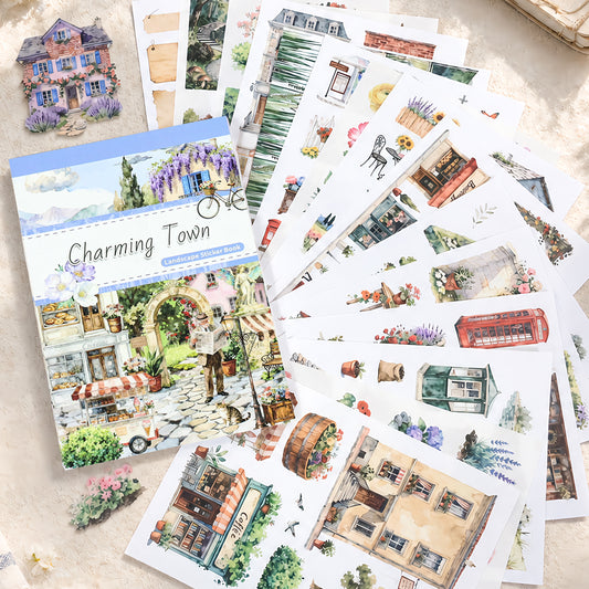 Charming Town Sticker Book
