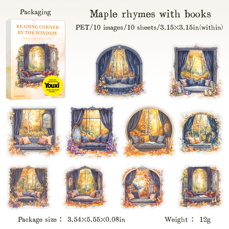 Cozy Window Reading Corner Stickers