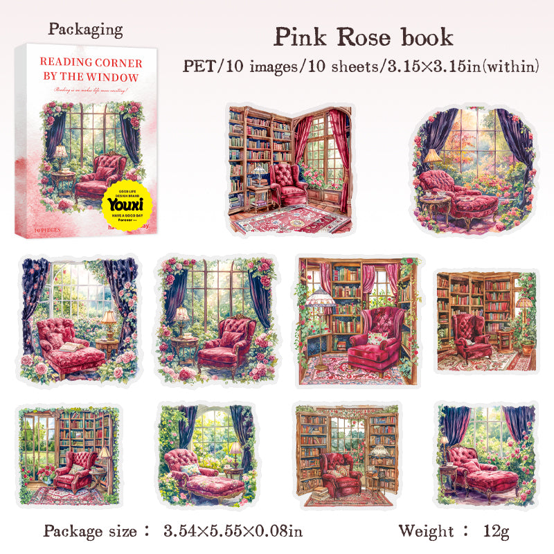 Cozy Window Reading Corner Stickers