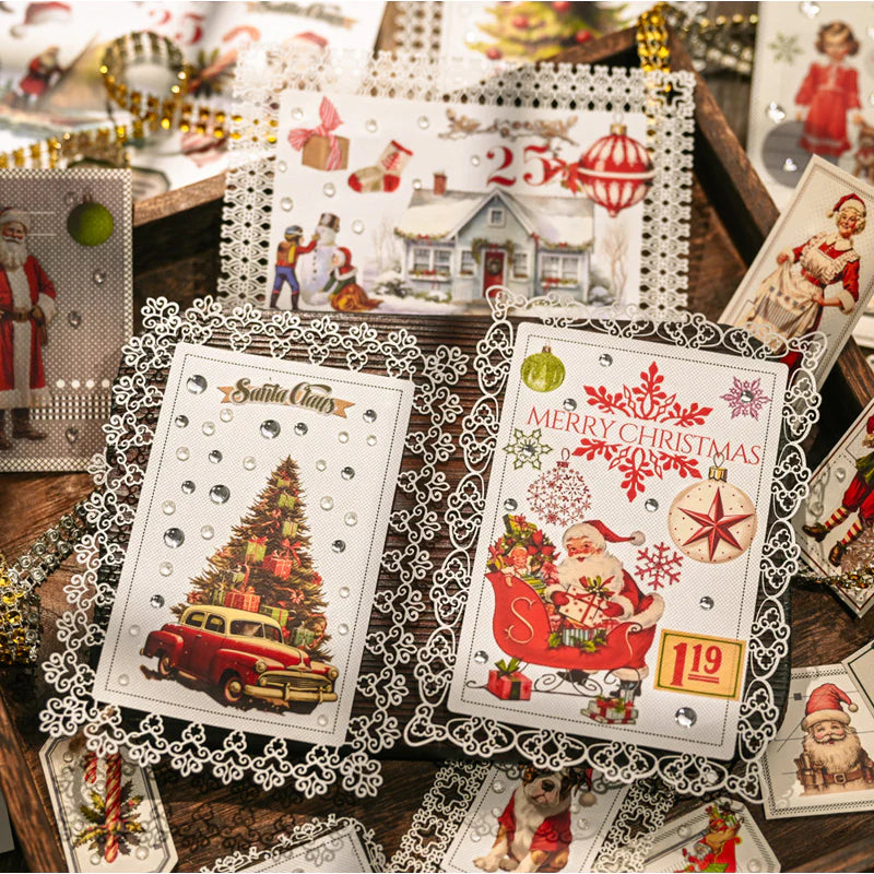 Retro Christmas Rub-On Stickers