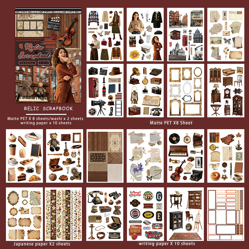 Vintage Collage Archive Sticker Book