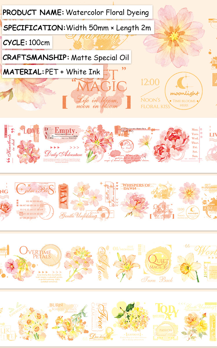 Watercolor Floral Dyeing Tape