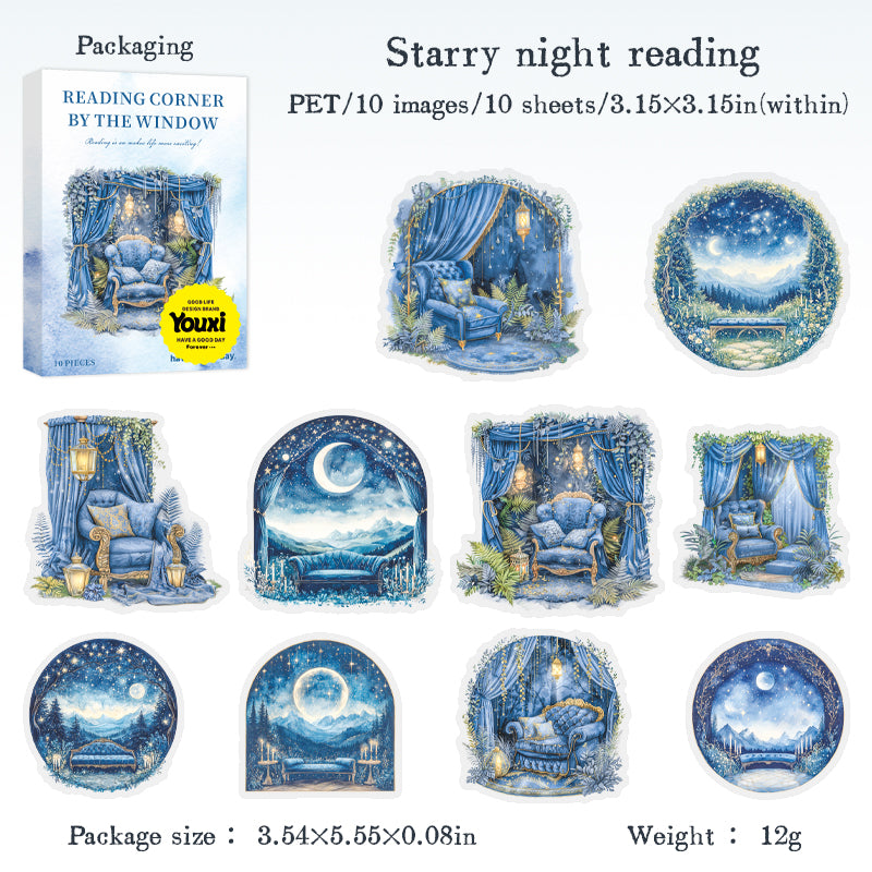 Cozy Window Reading Corner Stickers