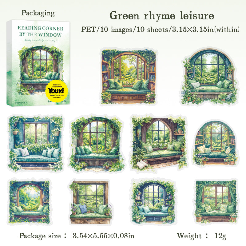 Cozy Window Reading Corner Stickers