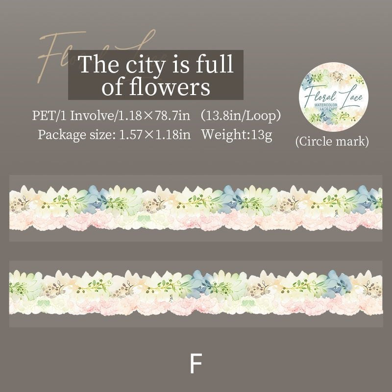 Watercolor Floral Lace Tape