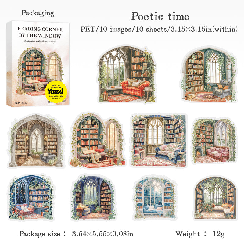 Cozy Window Reading Corner Stickers
