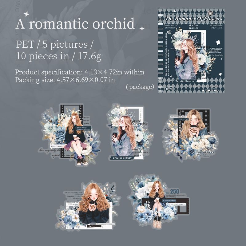 Romantic Blossoms Girl Sticker