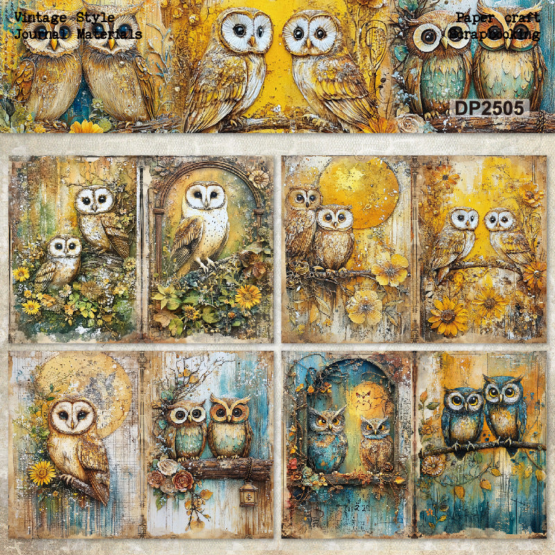 Charming owl Papers 8pcs