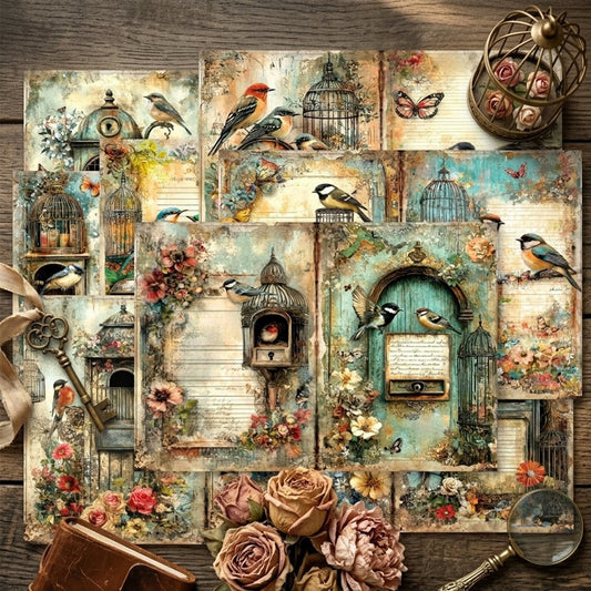 Caged Bird Papers 8pcs