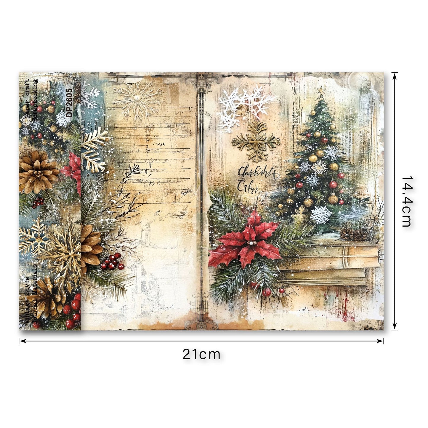 Watercolor Christmas Journal Papers 8pcs
