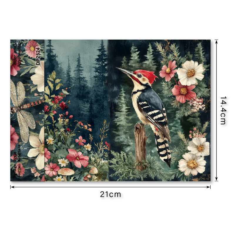 Floral and Animal Papers 8pcs